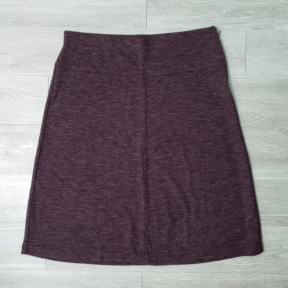 FINAL $ DROP Ann Taylor LOFT purple elastic waist skirt stretch size XL office - Picture 1 of 5